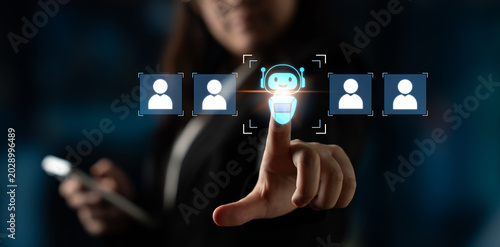 Bild auf Leinwand AI is selected to replace human employees, illustrating automation and workforce