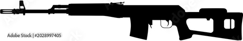 SVD Dragunov Sniper Rifle Silhouette Vector Illustration
