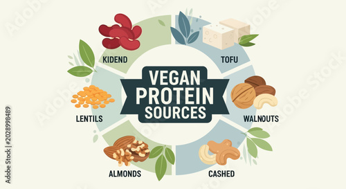 Vegan Protein Sources Food Chart Infographic