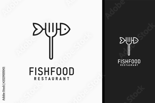Fish food logo symbol icon design
