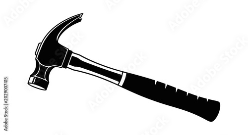 Quadro su tela Black hammer with handle side view.