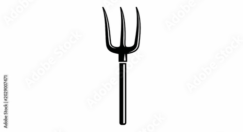 Konstfotografi Black metal garden fork tool.