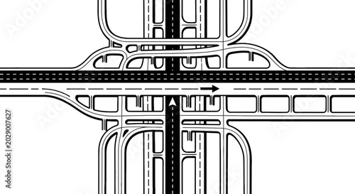 Foto Interchange road junction highway system.