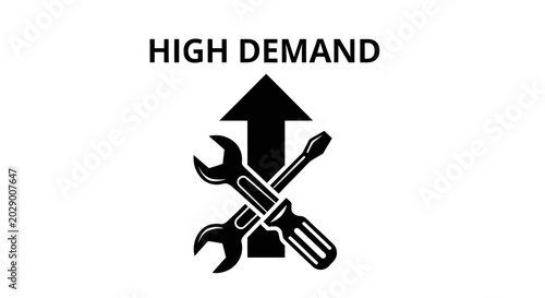 Cuadro en lienzo Tools Icon with High Demand Arrow.