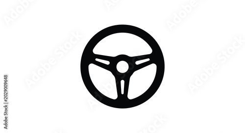 Photos steering wheel icon black silhouette on white background