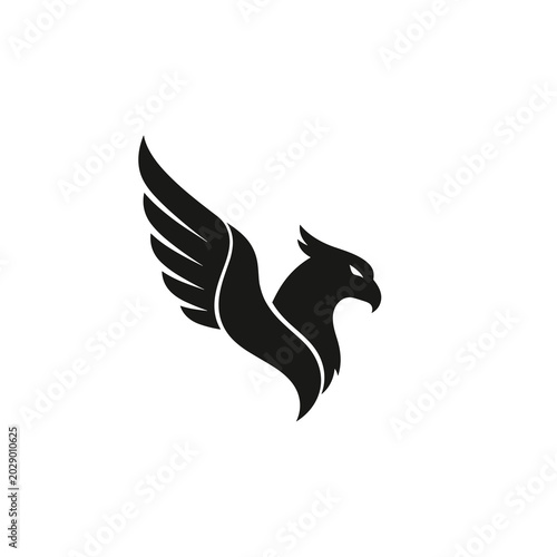 Stylized Griffin Winged Lion Logo Icon Design