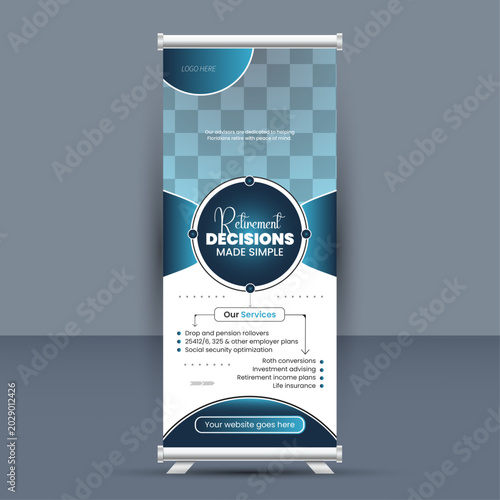 Clean Business Roll Up Banner for Company Advertising and Branding