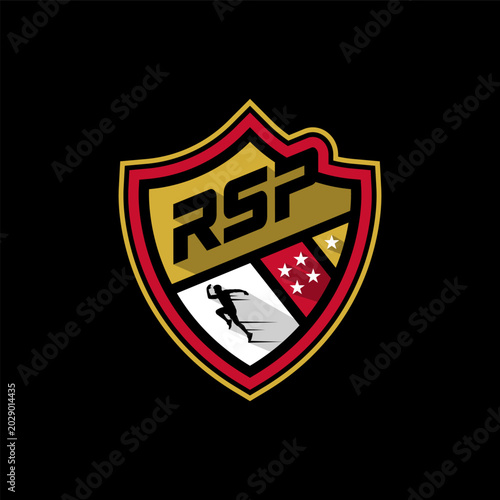 running sports shield logo
