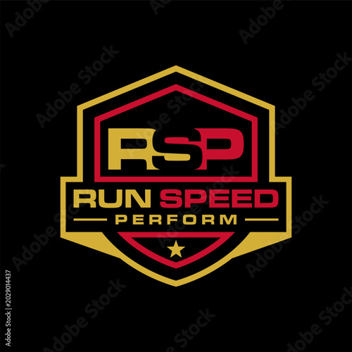 sports badge logo with letter RSP