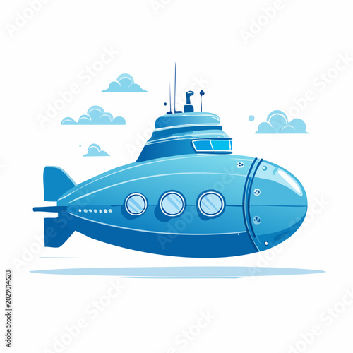 Blue Submarine Illustration