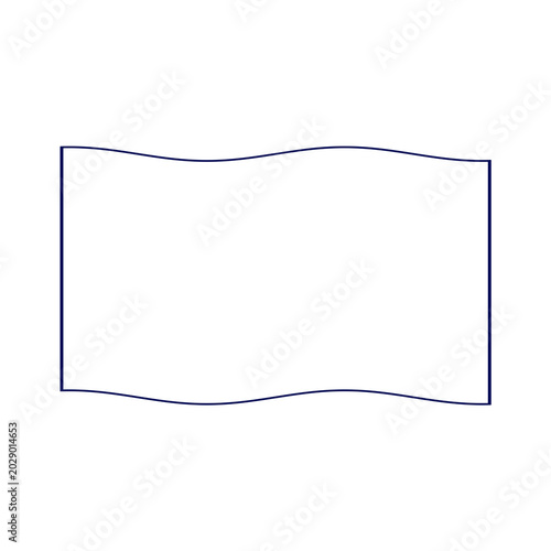 waved flag icon outline on transparency background 