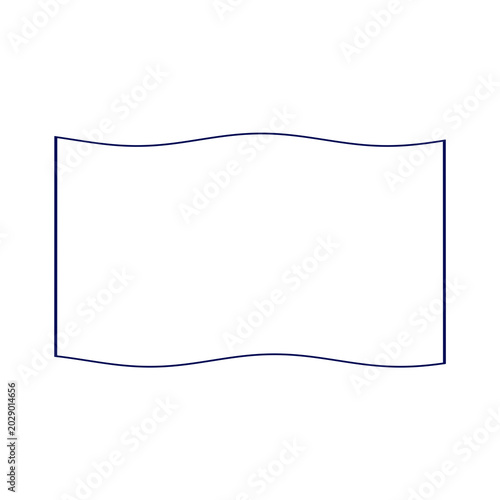waved flag icon outline on transparency background 