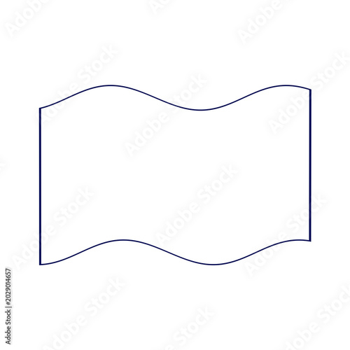 waved flag icon outline on transparency background 