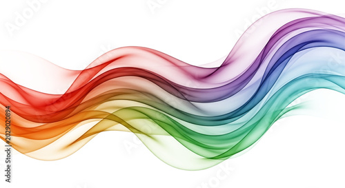Colorful abstract wave form with flowing lines on transparent background