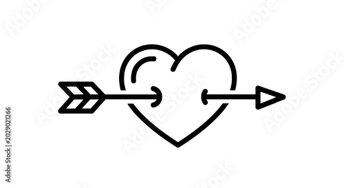 Photos Heart pierced by an arrow symbol.