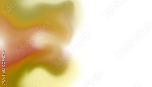 Abstract fluid gradient background with soft blurred waves of olive green, warm ochre, and subtle rose pink tones melting into a clean white copyspace, perfect for modern minimalist design