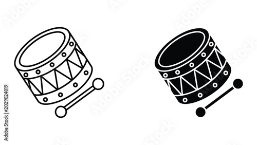 Fotografie Two snare drums with carrying handles illustration