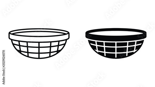 Two bowls with grid shading comparison