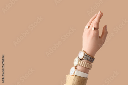 Female hand with stylish wr...