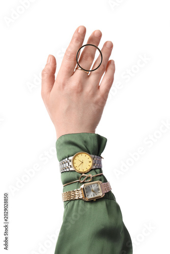 Female hand with stylish wr...