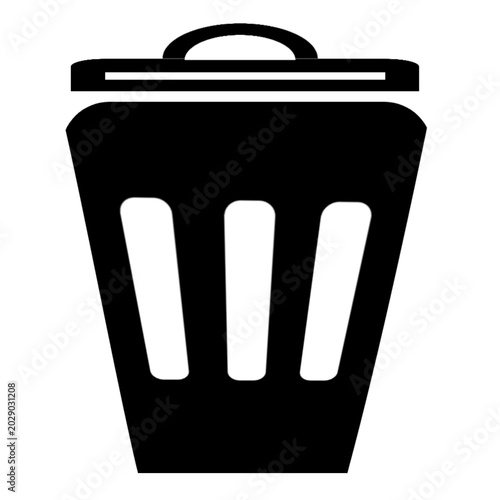 trash bin icon on white background. This can be used for digital work.
