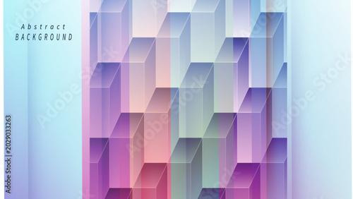  Geometric shape from colorful cubes.