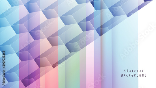  Geometric shape from colorful cubes.