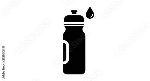 Tableau sur toile Black insulated water bottle icon.