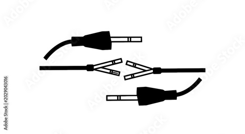 Photos Electric wire with plug connectors.