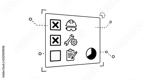 Industrial safety and maintenance digital checklist dashboard