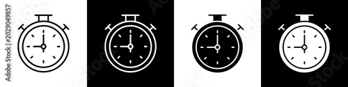 Fotografie Stopwatch black and white icon design concept