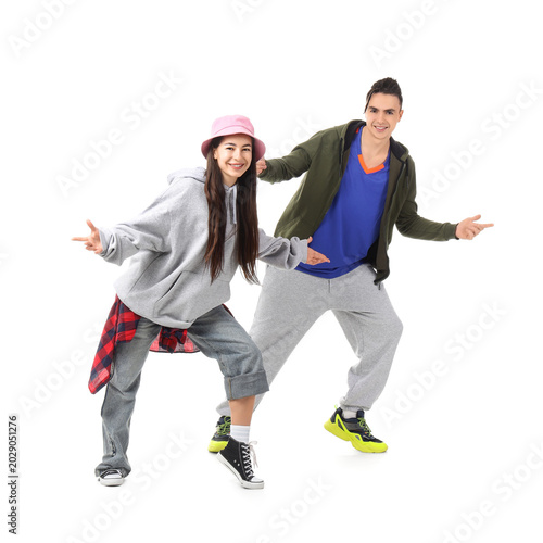 Beautiful couple of happy h...