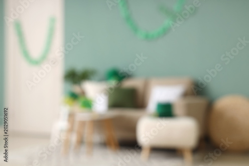 Interior of festive living ...