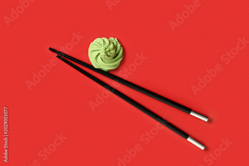 Portion of tasty wasabi wit...