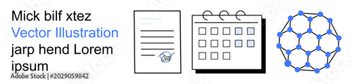 Foto Business planning, networking, communication, collaboration, organization, and scheduling