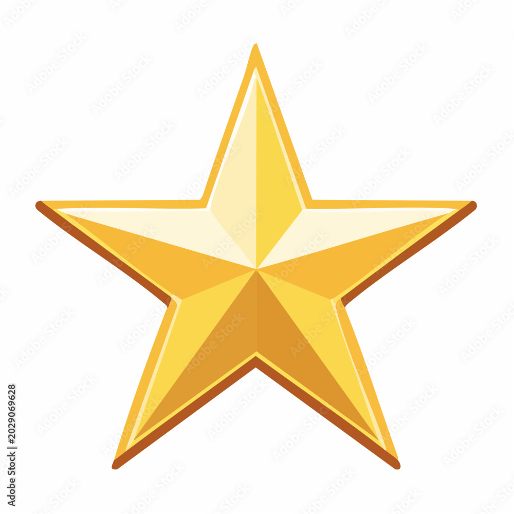 Obraz premium Golden Five-Pointed Star Icon