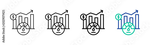 Economic Indicators Icon Collection Different Style Outline