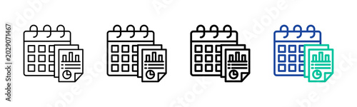 Annual Report Icon Collection Different Style Outline