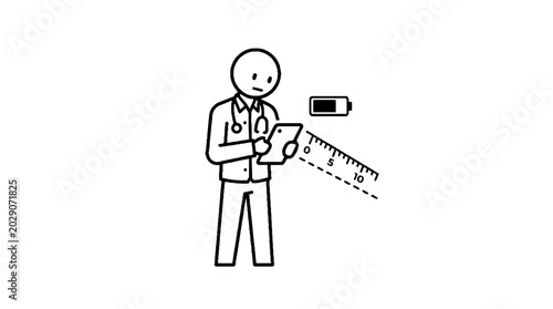 Medical professional using digital tablet for patient data check