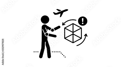 Shipping person managing air freight logistics and package delivery