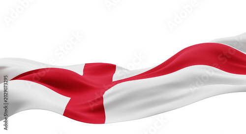 Foto England flag flowing with fabric texture isolated on transparent background with