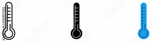 Fényképezés Medical Thermometer Icon Set.