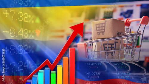 Billede på lærred E-commerce and retail market prices in Ukraine and Russia are soaring amid strai