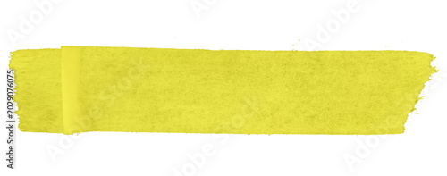 Isolated Yellow Tape Label with Realistic Paper Texture Effect, Yellow Sticky Masking Tape Element for Scrapbook and Branding