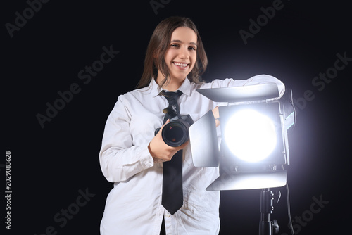 Portrait of female photogra...