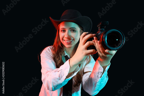 Portrait of stylish female ...