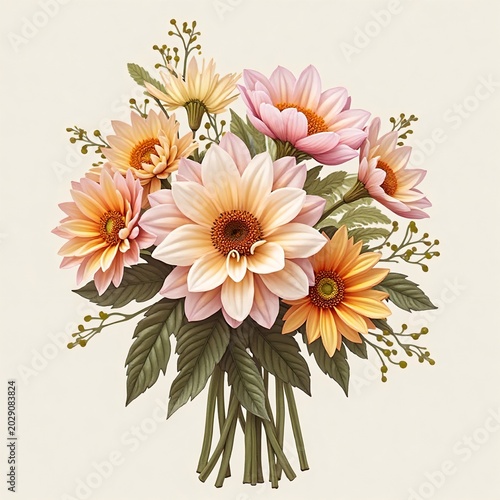 縁飾り, 飾り, オレンジの花束, ラウンドブーケ, 夏の花, サマープリンス, 結婚式の花束, ブーケ, 花束, 花, はな, 自然, ピンク, 咲く, 美しさ, キク属, ダリア, サマー, フローラル, 黄色, ガーベラ, 色, 植物、結婚式、お祝い、招待状、ワンポイント、黄色い花束、グリーン、飾り花、フレーム、愛、親愛、感謝、友愛、恋人、贈り物、母の日ギフト、母の日、敬老の日、父の日、