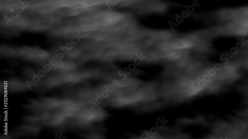 Dense white smoke steam loop rising on black background