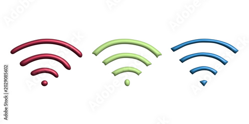 Set of 3d free wifi spot zone sign Public wi-fi area sign Wireless internet clipart For print, web, design, decor 3G, 4G, 5G, 6G, IoT
