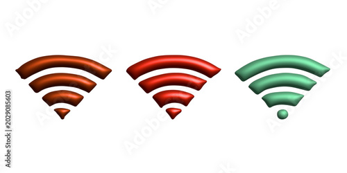 Set of 3d free wifi spot zone sign Public wi-fi area sign Wireless internet clipart For print, web, design, decor 3G, 4G, 5G, 6G, IoT
